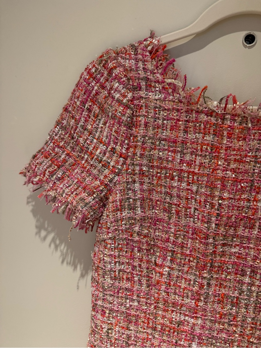 Vici Pink Multi-Color Tweed Mini Dress - Picture 4 of 7